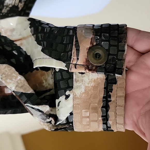 Vintage Sparkle Disco Style Jacket by Elementz black brown cream size L - Picture 4 of 12